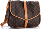 Louis Vuitton Saumur 35 Monogram Canvas Shoulder Bag Brown