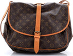 Louis Vuitton Saumur 35 Monogram Canvas Shoulder Bag Brown