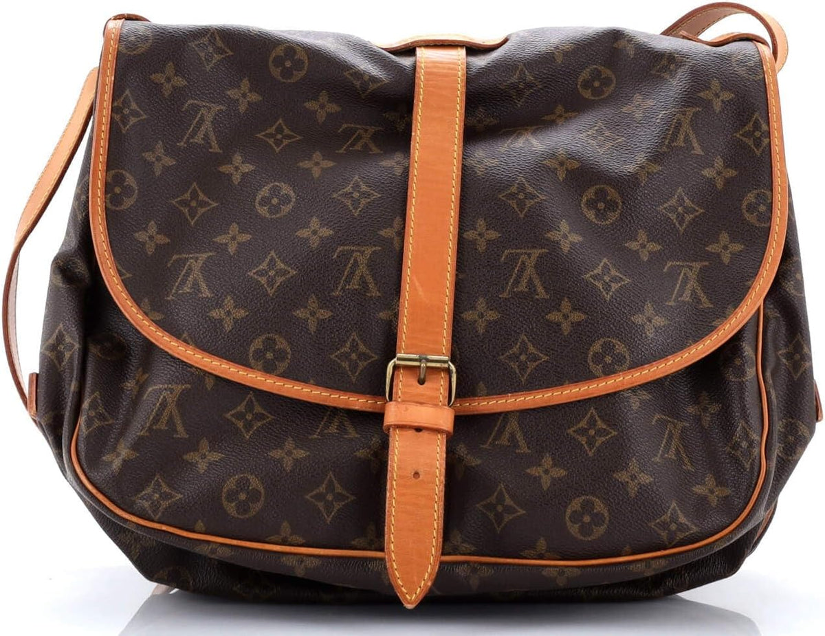 Louis Vuitton Saumur 35 Monogram Canvas Shoulder Bag Brown