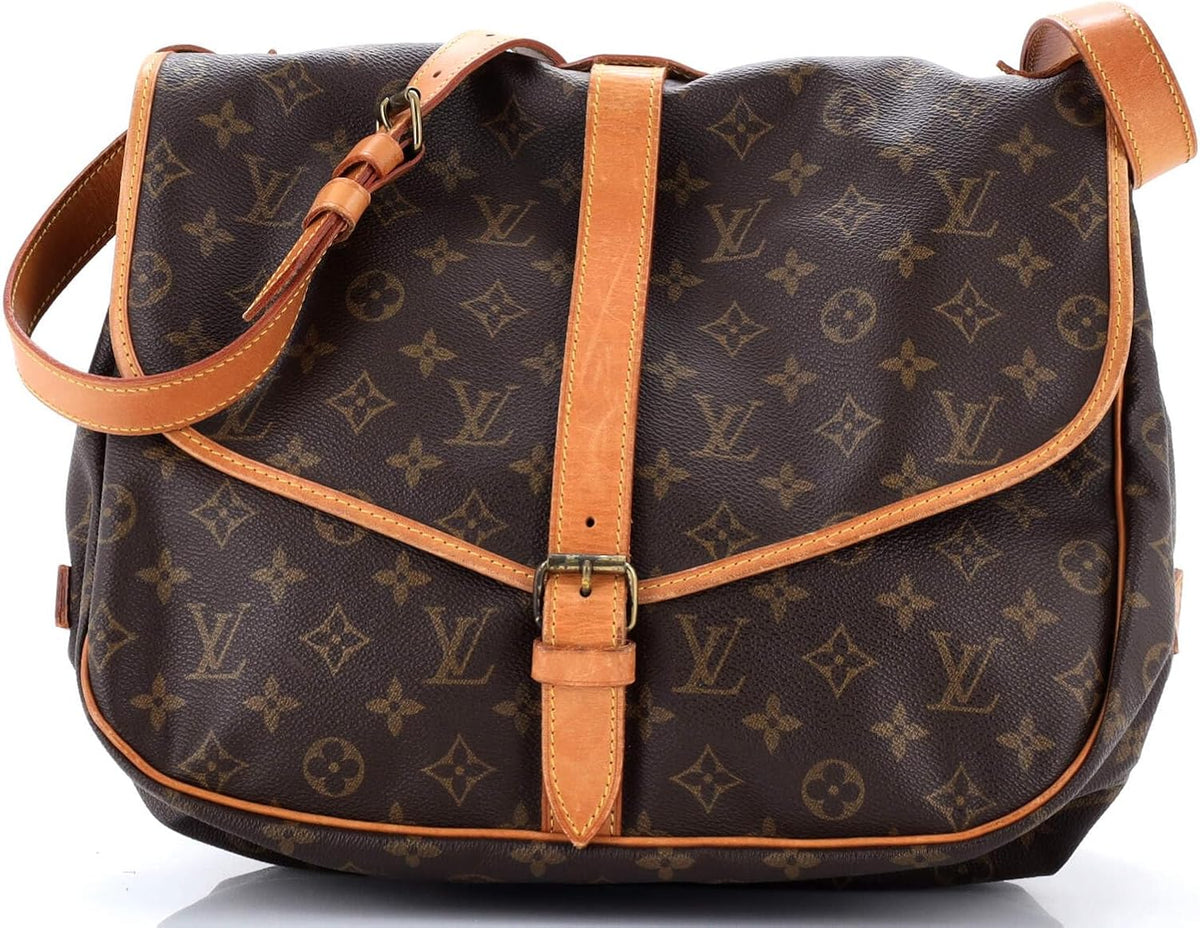 Louis Vuitton Saumur 35 Monogram Canvas Shoulder Bag Brown