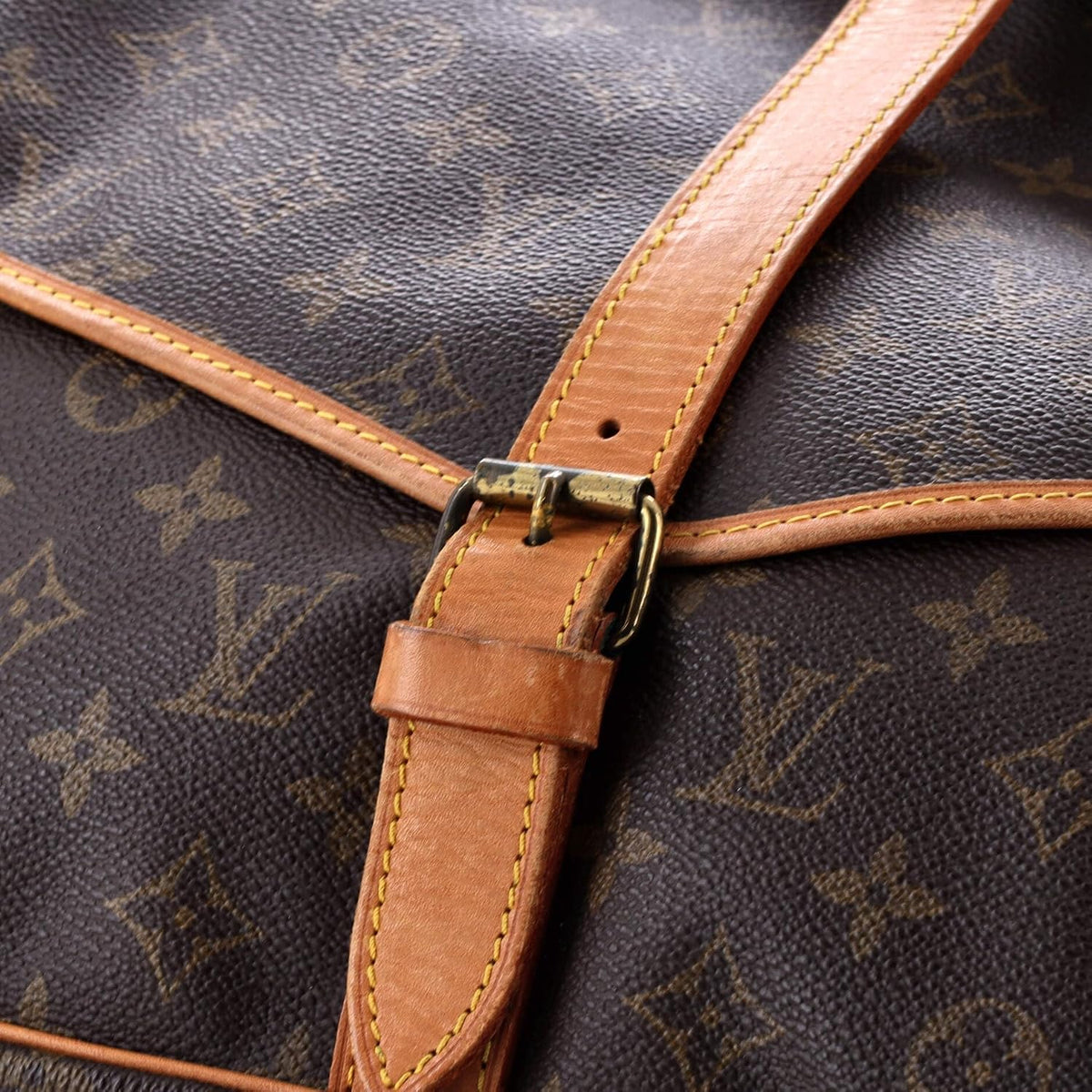 Louis Vuitton Saumur 35 Monogram Canvas Shoulder Bag Brown
