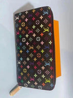 Louis Vuitton Monogram Multicolor Zippy Zip Around Long Wallet Black
