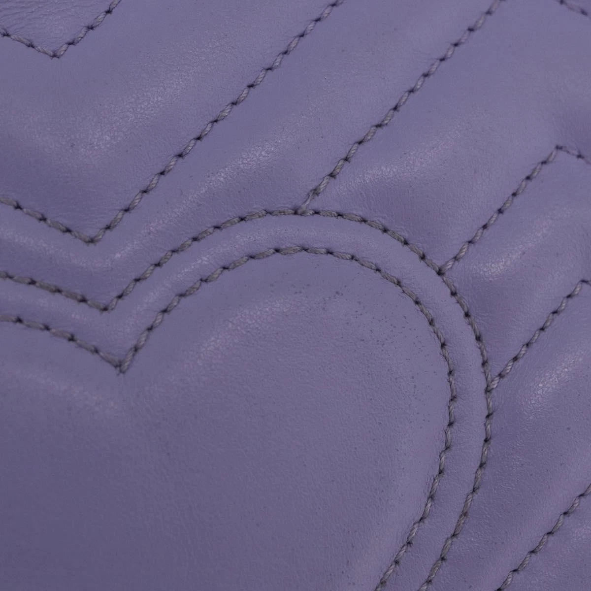 Gucci GG Marmont Chain Shoulder Bag Leather Purple Silver 443497