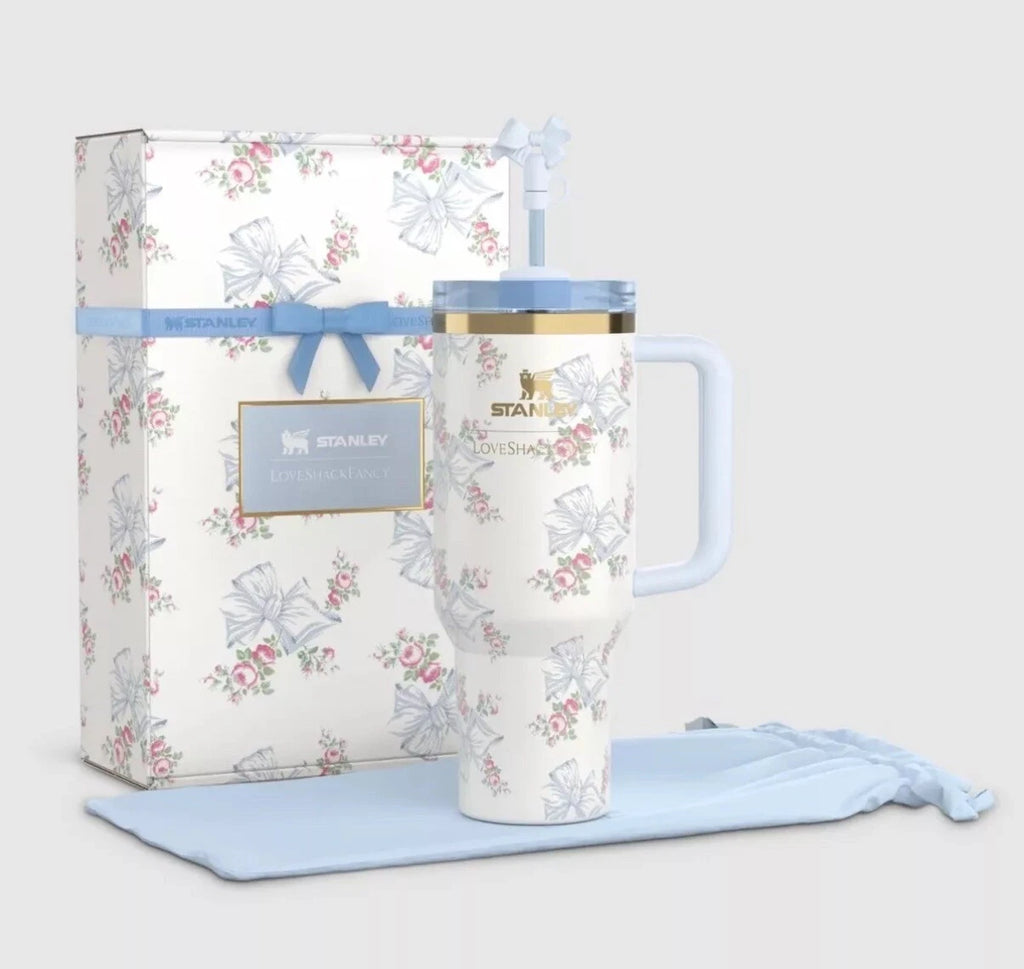 Stanley x LoveShackFancy Holiday Quencher Tumbler 40oz Rosa Beaux Blue
