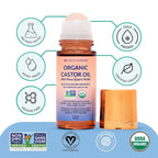 Queen of the Thrones Organic Golden Castor Oil Roll-On with Rose Quartz – 100% Pure