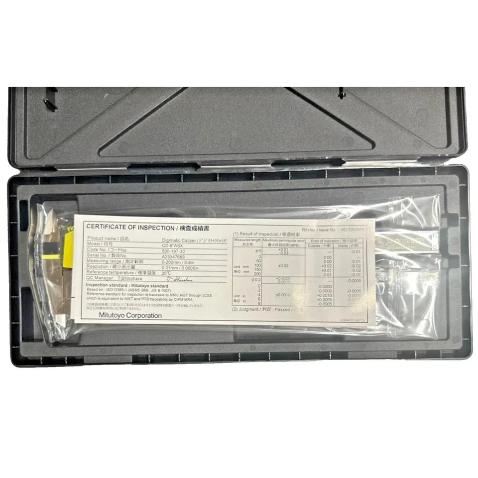 Mitutoyo 500-197-30 Absolute Digital Digimatic Vernier Caliper 200mm / 8"