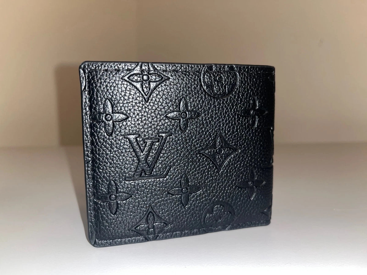 Louis Vuitton Monogram Shadow Leather Bifold Wallet Black Men's