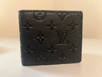 Louis Vuitton Monogram Shadow Leather Bifold Wallet Black Men's