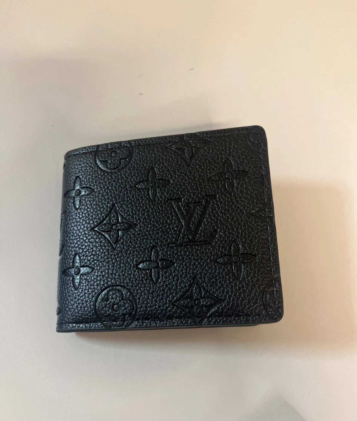 Louis Vuitton Monogram Shadow Leather Bifold Wallet Black Men's