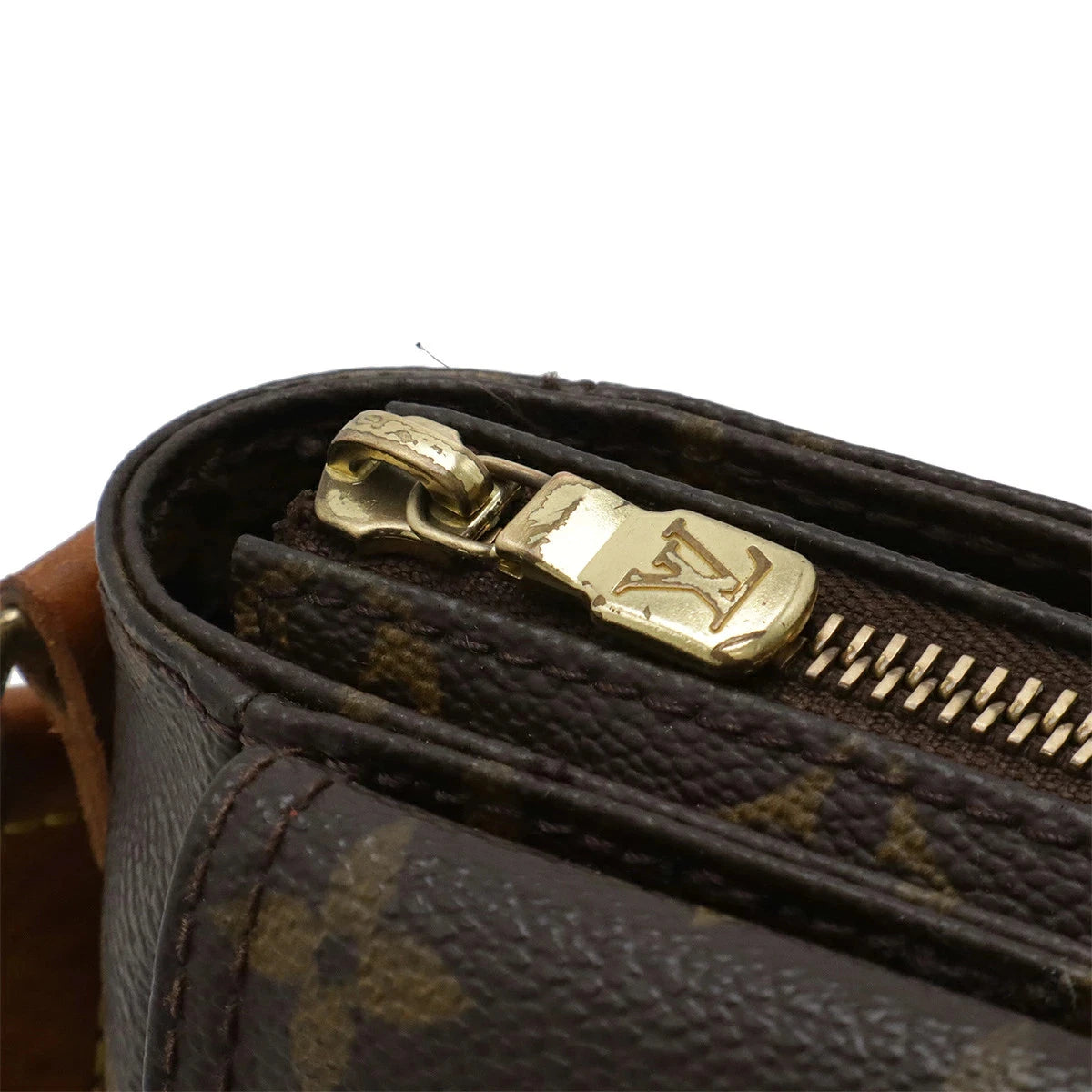 Louis Vuitton M51165 Monogram Shoulder Bag Brown Unisex Vintage Designer Handbag